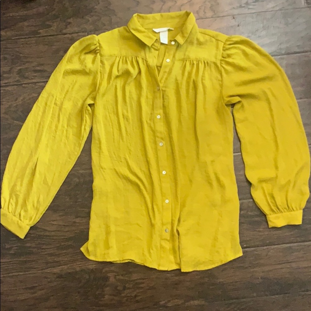Chartreuse H&M Blouse Size 6 or Medium